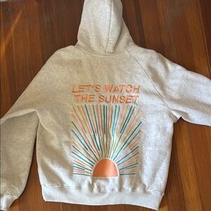 Vibrant Gray and Orange Sunburst Hoodie